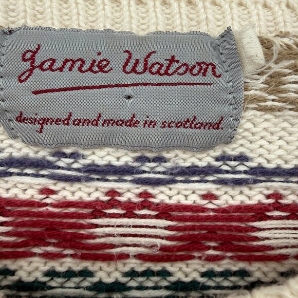 Jamie Watson 90’s Scotland Vintage Sweater Ducks Hearts Knit 100% Cotton - Picture 6 of 10